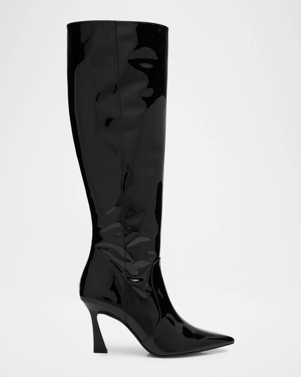 85mm Vinnie Patent Leather Knee-High Boots